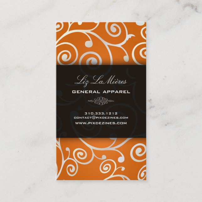 Tarjeta De Visita PixDezines bizcochos giratorios + especias naranja (Anverso)