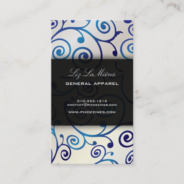 Tarjeta De Visita PixDezines bizcochos giratorios + zafiro azul (Anverso)