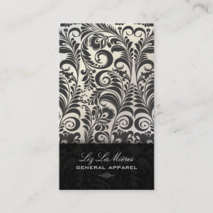Tarjeta De Visita PixDezines Black Bellissimo Vintage Damask