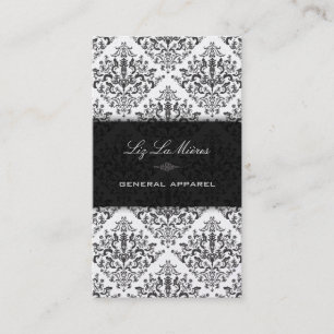 Tarjeta De Visita PixDezines Black Étienne Vintage Damask