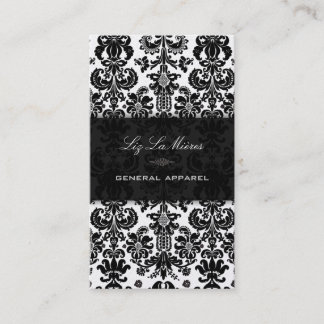 Tarjeta De Visita PixDezines Black Isabella Vintage Damask
