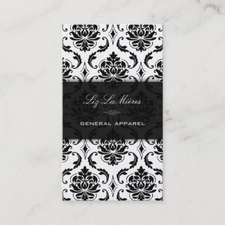 Tarjeta De Visita PixDezines Black Vendome Vintage Damask
