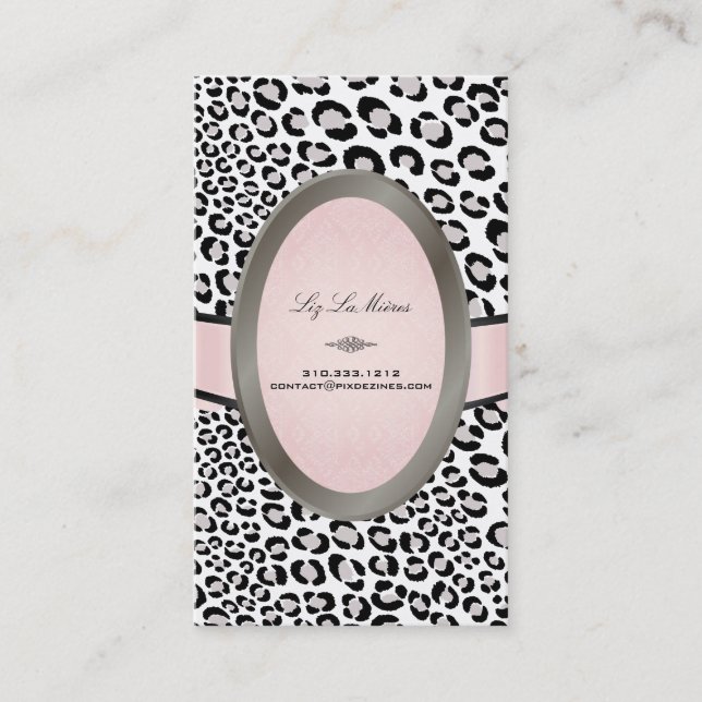 Tarjeta De Visita PixDezines Black, White Leopards spots (Anverso)