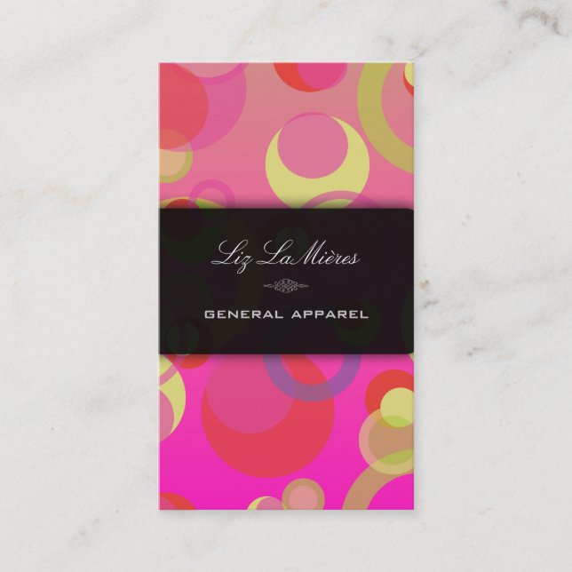 Tarjeta De Visita PixDezines Burbujas Mod / Estilo Retro + Colores (Anverso)