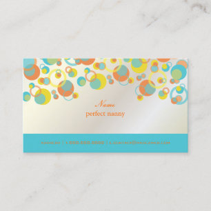 Tarjeta De Visita PixDezines Burbujas / Tipo retro + Colores