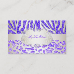 Tarjeta De Visita PixDezines cebra púrpura/leopardo