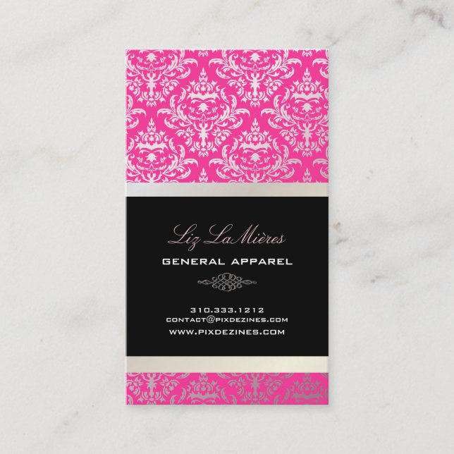 Tarjeta De Visita PixDezines Céline Damask (Anverso)