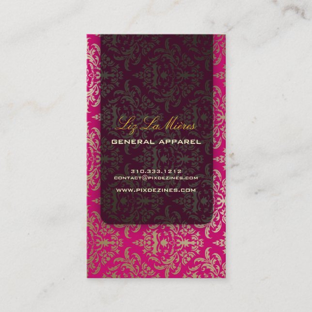 Tarjeta De Visita PixDezines Céline Damask (Anverso)
