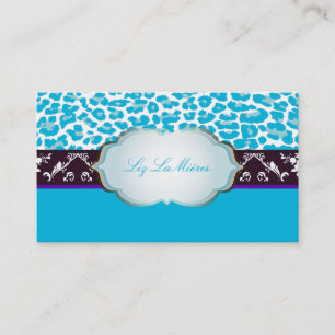Tarjeta De Visita PixDezines cheetah azul acuático/color de fondo DI
