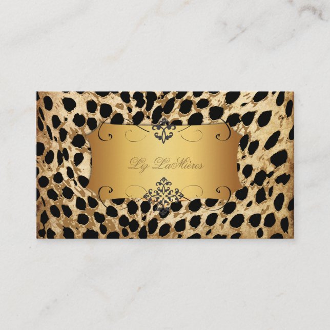 Tarjeta De Visita PixDezines cheetah vintage+zebra (Anverso)