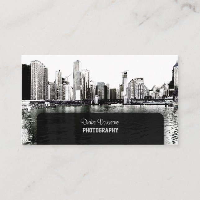 Tarjeta De Visita PixDezines City Scape, Lakeshore, Chicago (Anverso)