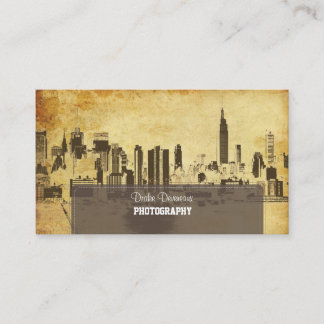 Tarjeta De Visita PixDezines City Scape, Nueva York, vintage