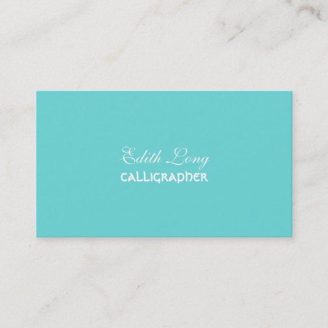 Tarjeta De Visita PixDezines color DIY azul turquesa (Anverso)