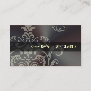 Tarjeta De Visita PixDezines Crest Damask+Acero Cepillado