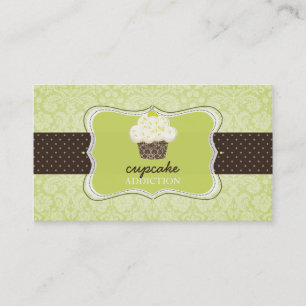 Tarjeta De Visita PixDezines cupcake/pastelería de limón verde