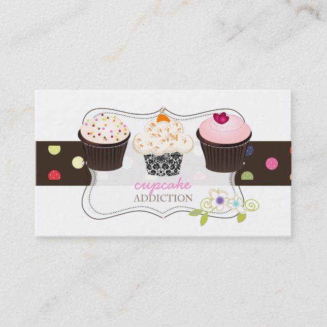 Tarjeta De Visita PixDezines cupcakes caseros (Anverso)