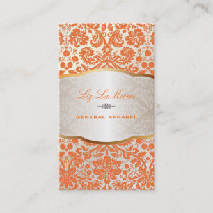 Tarjeta De Visita PixDezines damasco/naranja deseado