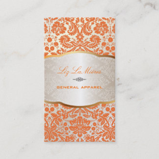 Tarjeta De Visita PixDezines damasco/naranja deseado