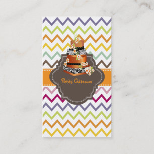 Tarjeta De Visita PixDezines damasquinar pastel de bodas+chevron