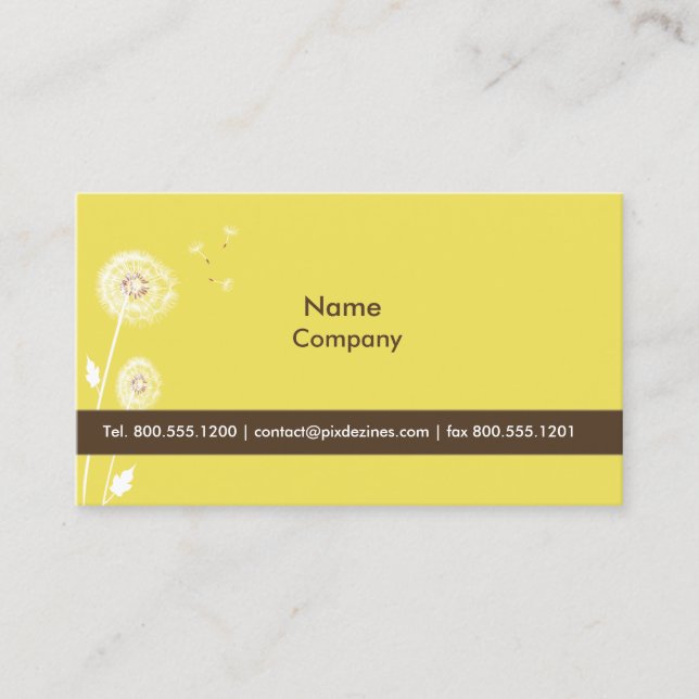 Tarjeta De Visita PixDezines dandelions limón amarillo (Anverso)