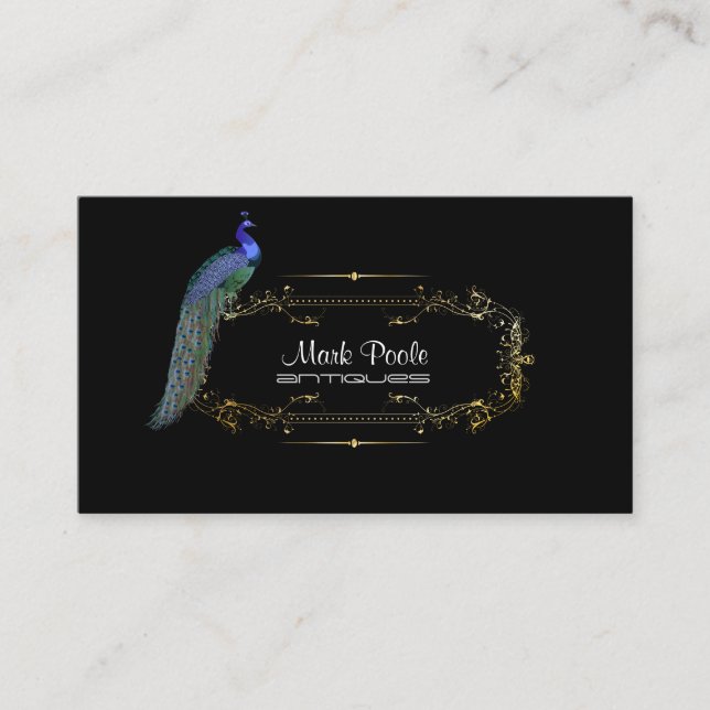 Tarjeta De Visita PixDezines de fondo de pavo real/remolinos de fili (Anverso)