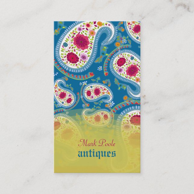 Tarjeta De Visita PixDezines de fondo paisley/diy dibujado a mano (Anverso)