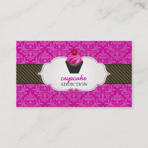 Tarjeta De Visita PixDezines de fresa giran cupcake+pinstripes