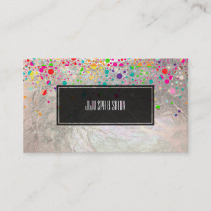 Tarjeta De Visita PixDezines deslumbrados/arco iris/plata falsa