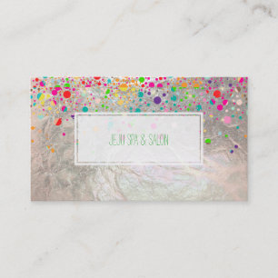 Tarjeta De Visita PixDezines deslumbrados/arco iris/plata falsa