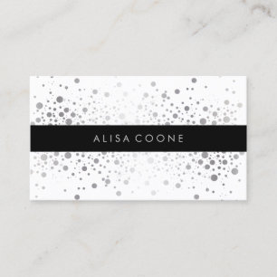 Tarjeta De Visita PixDezines deslumbró confetti de plata/espectros