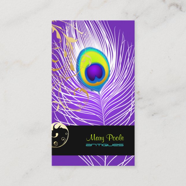 Tarjeta De Visita PixDezines diy Background/peacock+filigree (Anverso)