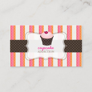 Tarjeta De Visita PixDezines diy fondo/cupakes+stripes