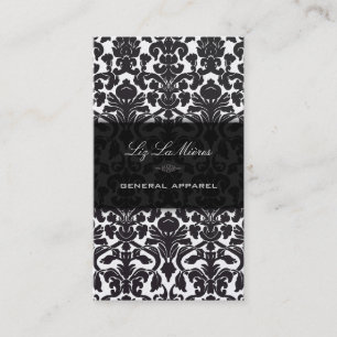 Tarjeta De Visita PixDezines/diy fondo/damasko de flora negro