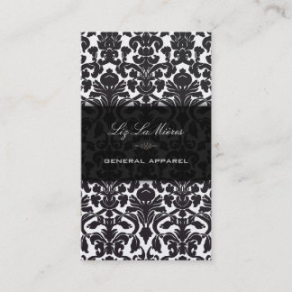 Tarjeta De Visita PixDezines/diy fondo/damasko de flora negro