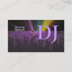 Tarjeta De Visita PixDezines DJ retro+sala de baile/morado