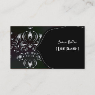 Tarjeta De Visita PixDezines Dolcè Damask/Plata Falsa