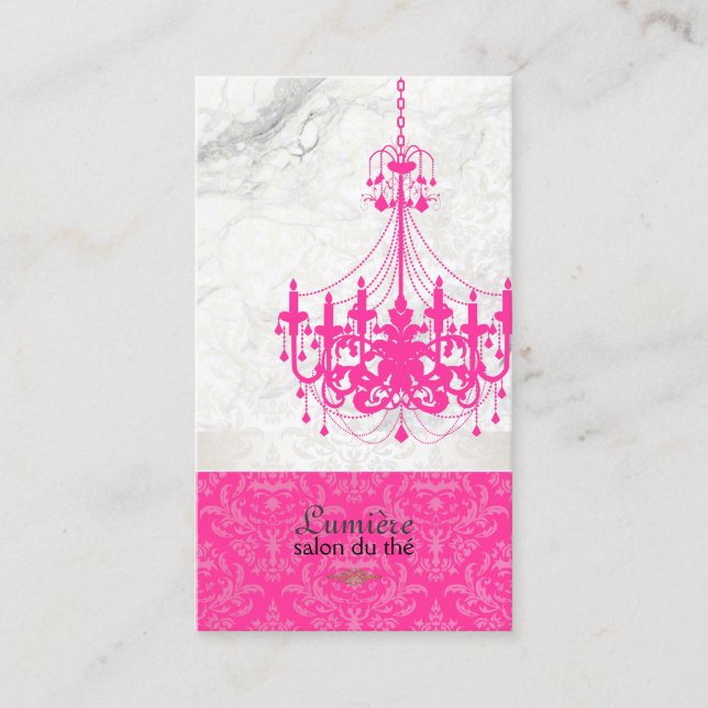 Tarjeta De Visita PixDezines elegante araña rosa caliente + mármol (Anverso)
