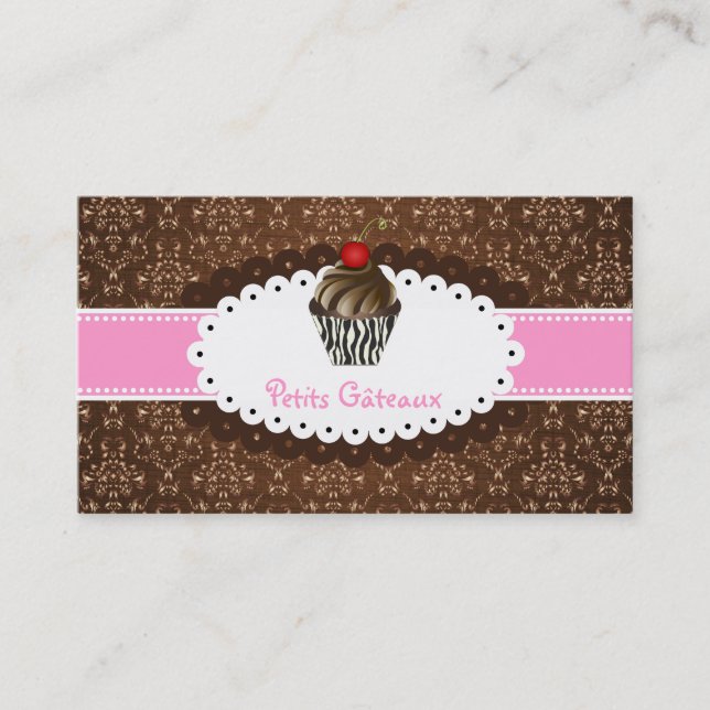 Tarjeta De Visita PixDezines elegantes de chocolate giran bizcocho (Anverso)