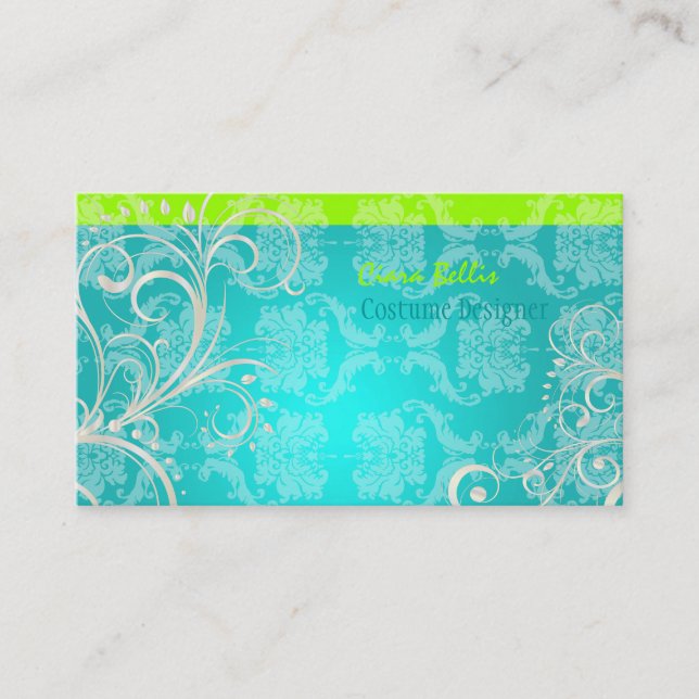 Tarjeta De Visita PixDezines Elegantes Pear Swirls (Anverso)