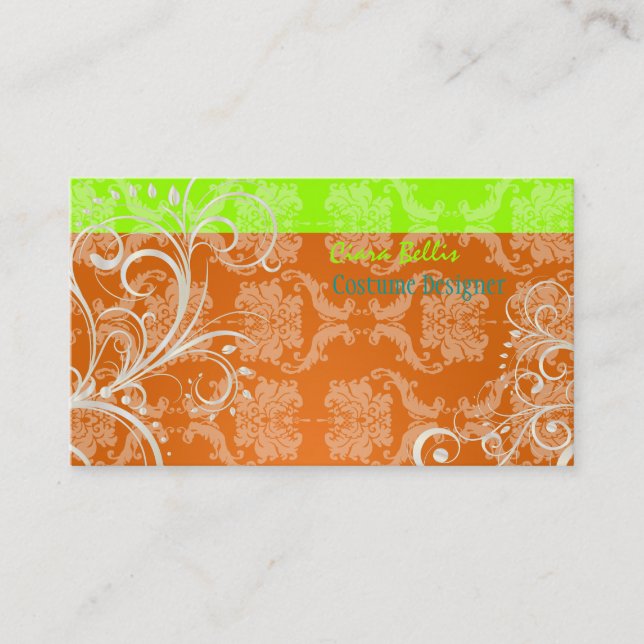 Tarjeta De Visita PixDezines Elegantes Pear Swirls (Anverso)