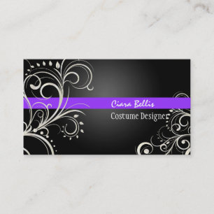 Tarjeta De Visita PixDezines Elegantes Remolinos de Perla