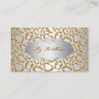 Tarjeta De Visita PixDezines falso brillo jaguar / falso plateado