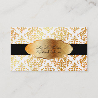Tarjeta De Visita PixDezines falso damasco Josephine oro/DIY color