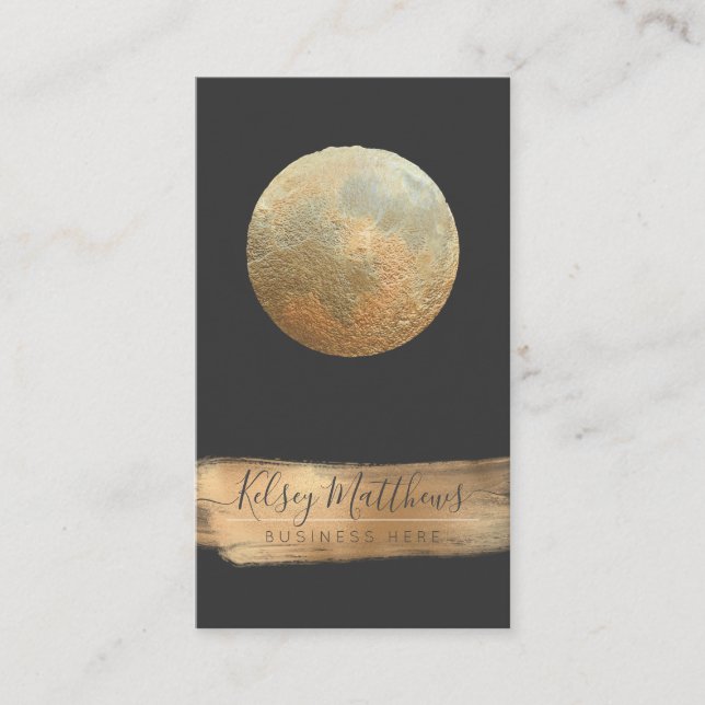 Tarjeta De Visita PixDezines Faux Gold Moon (Anverso)