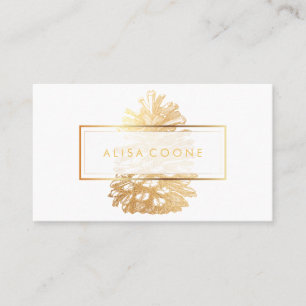 Tarjeta De Visita PixDezines FAUX GOLD PINECONES/fondo DIY