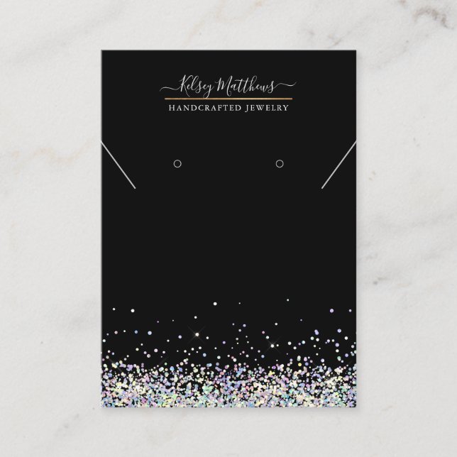 Tarjeta De Visita PixDezines Faux Holographic Confetti (Anverso)