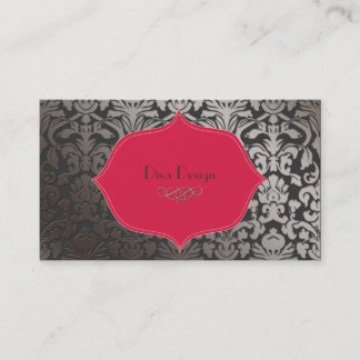 Tarjeta De Visita PixDezines faux plata flora color damasco/diy