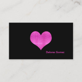 Tarjeta De Visita PixDezines Faux Purpurina Corazón rosa caliente