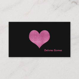 Tarjeta De Visita PixDezines Faux Purpurina Raspberry Pink Heart