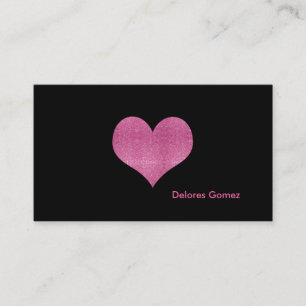 Tarjeta De Visita PixDezines Faux Purpurina Raspberry Pink Heart